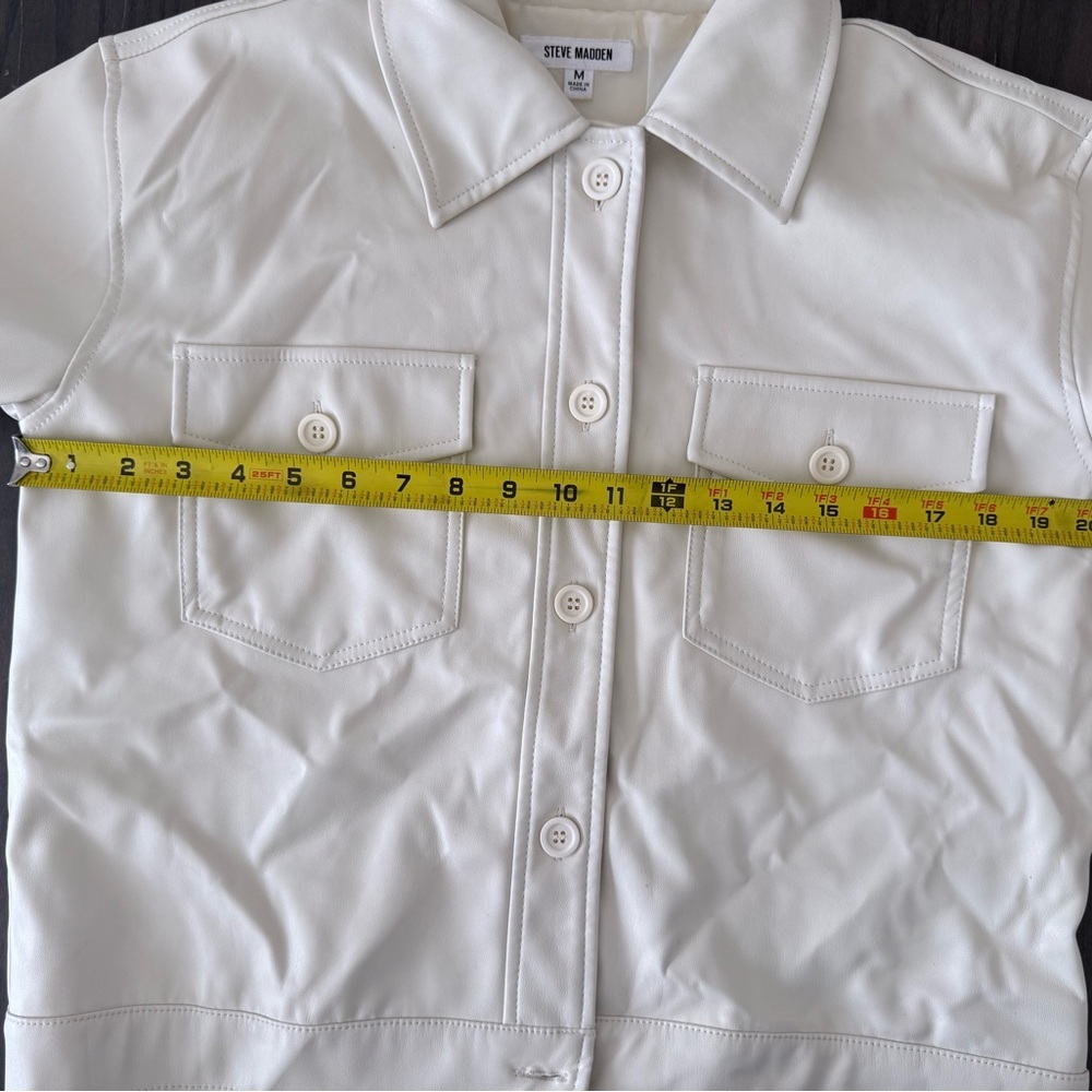 Steve Madden Faux Leather jacket medium Cream - Picture 2 of 9